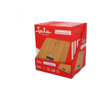 Jata Кухонные весы HBL0310, 15кг, 1г, 5мм бамбук, ЖК-дисплей, часы, таймер, g/kg/oz/lb/fl.oz (HBL0310)