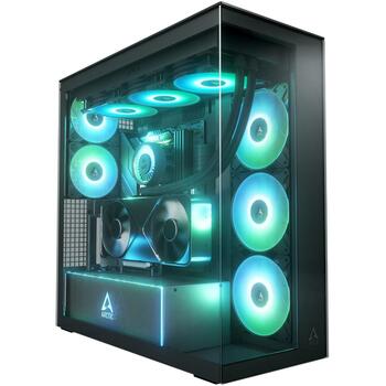 Arctic Kaste Xtender VG (Mirror Black) ACPCC00019A, 529mm, 231mm, 529mm, 5 ventilatori, 6 disku atbalsts, A-RGB (ACPCC00019A)