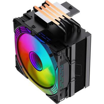 Gamemax procesora gaisa dzesētājs ICE FORCE BK, 585g, 44.35cfm, 4 siltuma caurules, TDP līdz 220W (ICE FORCE BK)