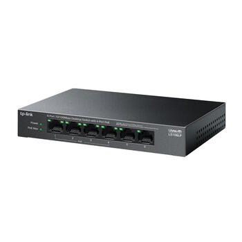 TP-Link LS106LP сетевой коммутатор 4-портовый Gigabit PoE (802.3af) 4× PoE RJ45 4× 10/100/1000 Mbps Plug-and-Play без вентилятора компактный Чёрный (LS106LP)