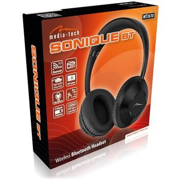 Media-Tech Беспроводные наушники SONIQUE BT MT3610, 8ч, Bluetooth 5.3, FM радио, MP3 плеер, 3.5mm, 153g (MT3610)