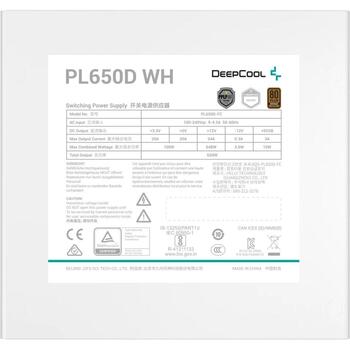 Deepcool Barošanas bloks PL650D-FC R-PL650D-FC0W-EU-V2, 650W, 20+4 pin ATX, 1.10kg (R-PL650D-FC0W-EU-V2)