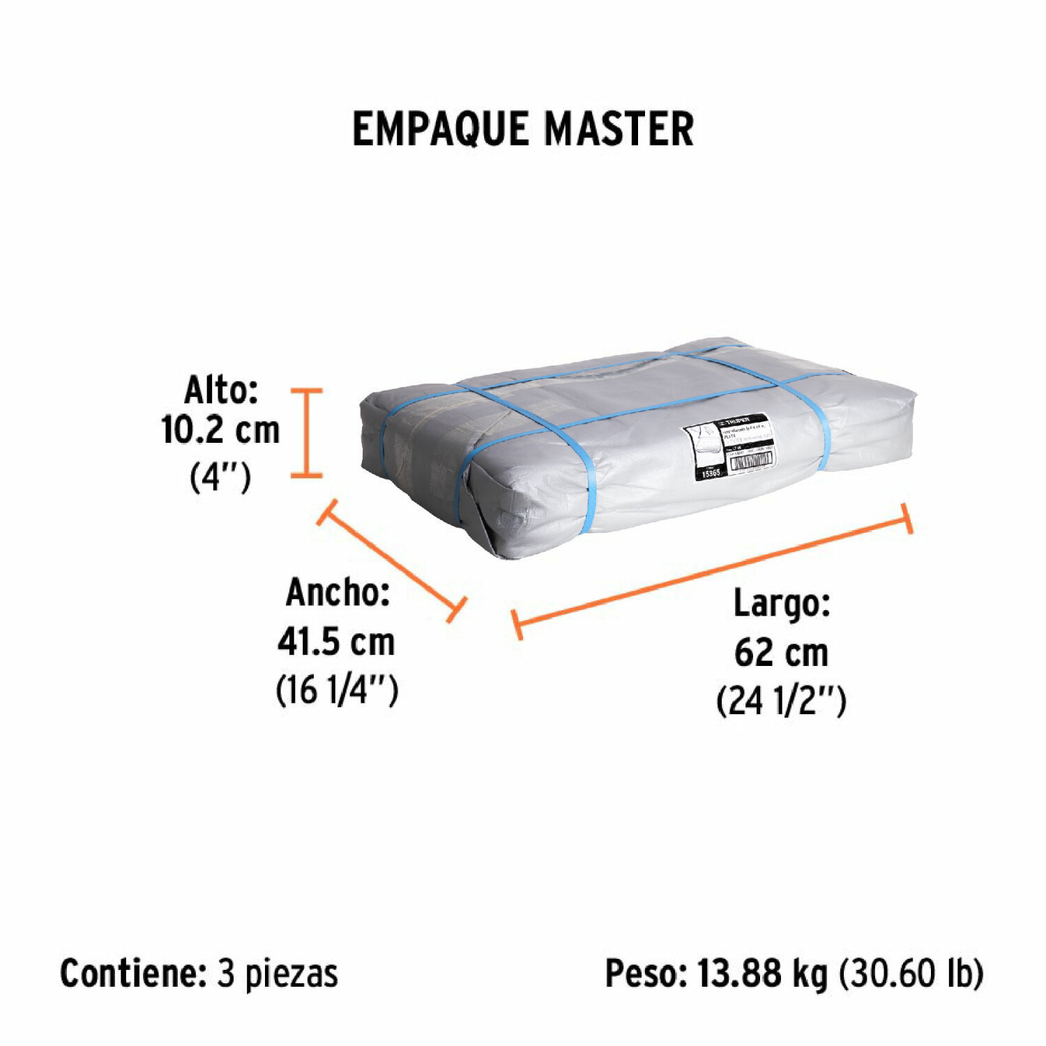 Īpaši izturīgs balts brezents 4х6m, 180g/m2 LT-46 TRUPER (LT-46)