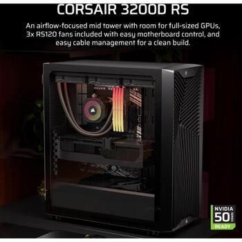 Corsair 3200D RS CC-9011334-WW, Mid-Tower korpuss, 7 sloti, 1x3.5
