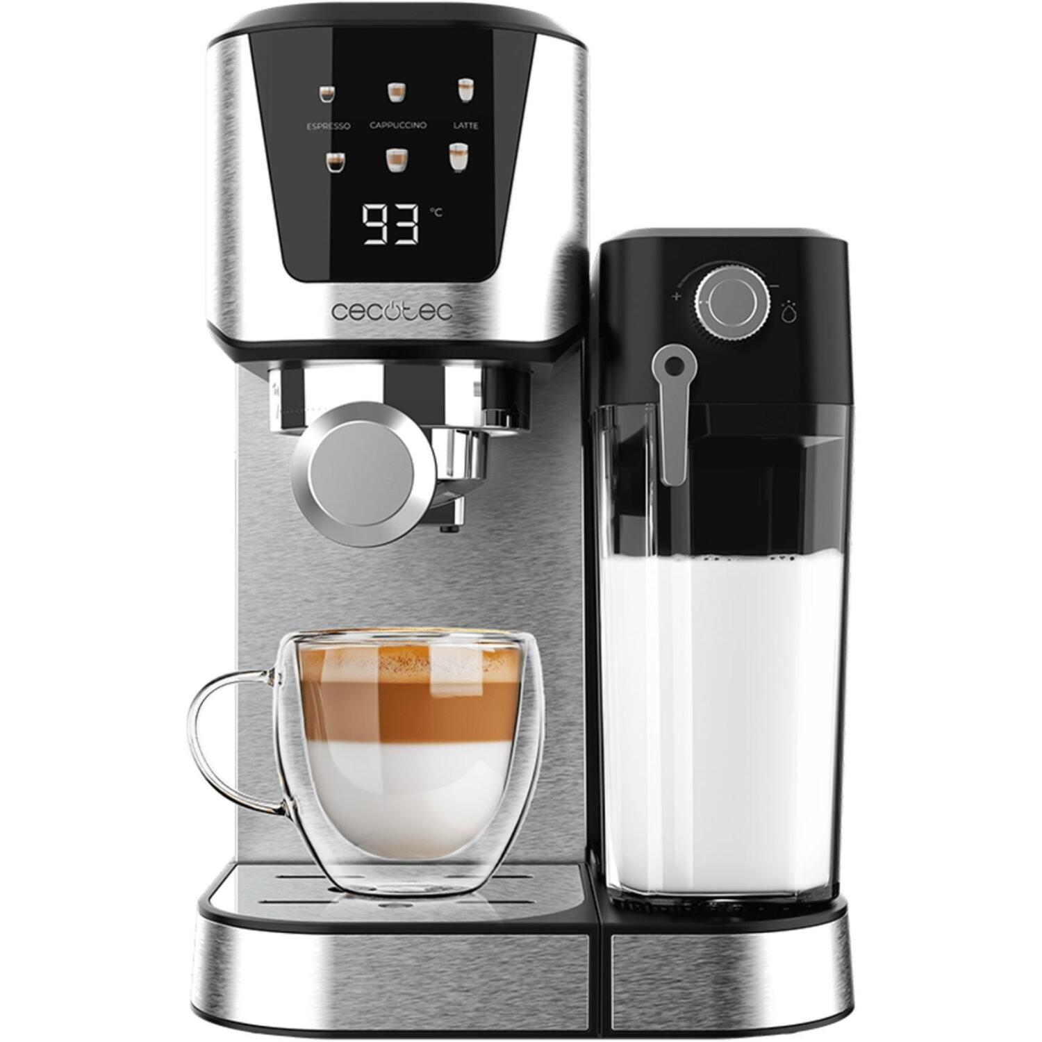 Cecotec Кофеварка Power Espresso 20 Cream 651, 1350 Вт, 20 бар, встроенный вспениватель молока, полуавтоматическая (651)