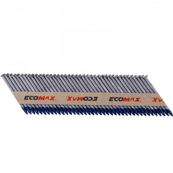 Ecomax гвозди для гвоздезабивного пистолета EMNA343190HDRID&EMX, 90x3,1мм, 34°, 2000 шт, горячеоцинкованные, рифленые (EMNA343190HDRID&EMX)