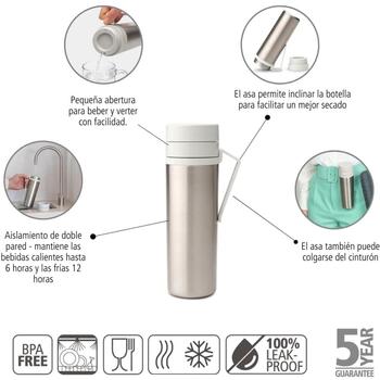 Brabantia Make & Take термокружка 228667, 0,5л, нержавеющая сталь, горячее 6ч, холодное 12ч, 100% герметичная (228667)