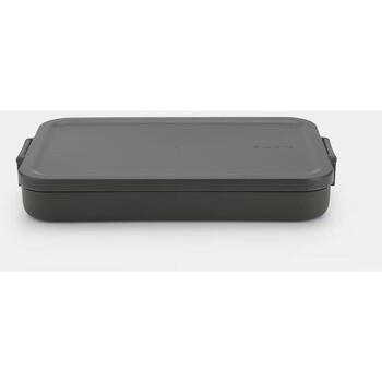 Brabantia Make & Take ланч-бокс 202704, 1,1л, плоский, тёмно-серый, с защёлками, можно мыть в посудомоечной машине (202704)