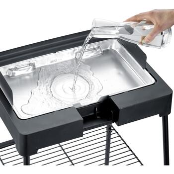 Severin Настольный гриль PG 8568, 2200 W, 5.74 kg, 56 cm, 54 cm, 98.5 cm, Нержавеющая сталь, Механический, Водяной поддон (PG 8568)