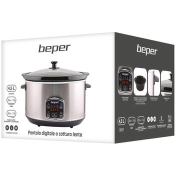 Beper Lēnvāres katls BC.510, 280 W, 4.5 l, 3 iestatījumi, stikla vāks, nerūsējošais tērauds (BC.510)