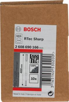 SDS max plakanais kalts R-Tec 25x400mm 10 gab., Perforatora urbjiem, smalcinātājiem PRO SDS MAX-5C PLAKANO KALTU KOMPLEKTS, 2608690166, BOSCH (2608690166)