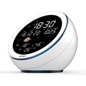 Nasa Метеостанция и Bluetooth динамик WSP1500WH, 2 датчика, 10м, 4,7 дюймовый цветной дисплей, 3W динамик (WSP1500WH)