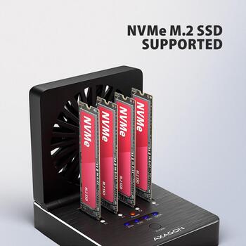 Axagon док-станция ADSA-M2C44, 4x M.2 NVMe SSD, клонирование диска без ПК (ADSA-M2C44)