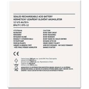 Emos SLA Аккумулятор B9679, 12 В, 5 Ач, Faston, 6,3 мм, AGM, 1 шт, 1,65 кг, 5 лет (B9679)