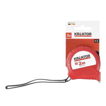 Kreator mērlente KRTH70101, 2 m, 13 mm, tērauds, MID 2. klase, fiksators, jostas klips (KRTH70101)