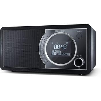Sharp DAB радио DR-450(BK), 3W, Bluetooth, FM/DAB/DAB+, черный, функция будильника (DR-450(BK))
