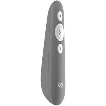 Logitech Prezentētājs R500s 910-006520 Bezvadu, USB, Bluetooth/RF, 3 pogas, Akumulators AAA, 1000 mAh, Pelēks (910-006520)