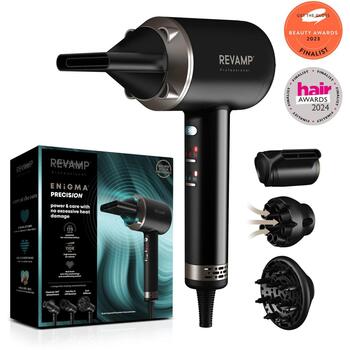 Revamp фен для волос DR-7000-EU, 175км/ч, 4 температуры, 3 скорости, 4 насадки, ионизатор, диффузор (DR-7000-EU)