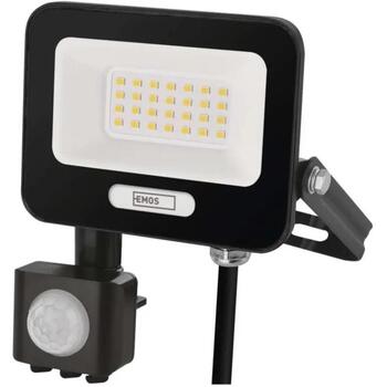 Emos LED прожектор GLARO ZS2324B, 20 W, 2000 lm, IP54, нейтральный белый, PIR датчик, алюминий (ZS2324B)