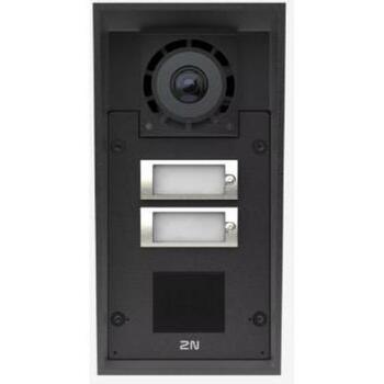 2N ieejas panelis IP Force 2.0, 9151302CR, 2 pogas, kamera, karšu lasītājs, 12 V, 4 A DC vai PoE+, -30°C līdz +55°C (9151302CR)