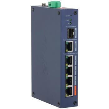 Dahua CHS4106-4ET-60 управляемый коммутатор, 6 портов, 4 PoE, 4.8 Гбит/с, 60 Вт, 250 м, 32 VLAN, IP30, металлический корпус (CHS4106-4ET-60)