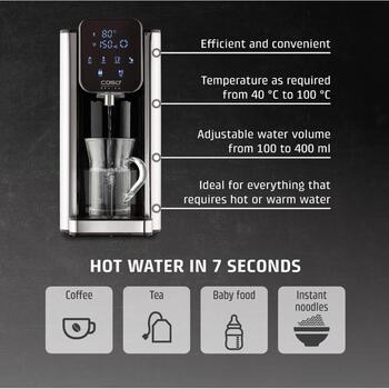 Caso HW 666 Inox | Turbo Hot Water Dispenser | Electric | 2200-2600 W | 2.7 L | Plastic/Stainless Steel | Stainless steel/Black (01876)