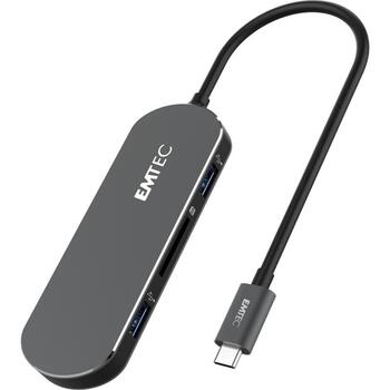 Emtec док-станция 6-в-1 Type-C ECHUBT650C, 6 портов, USB 3.1 Gen1, Power Delivery, 4K видео (ECHUBT650C)