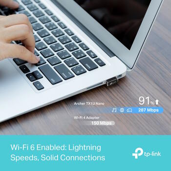 Tp-Link USB Wi-Fi адаптер Archer TX1U Nano, 287Mbps, Wi-Fi 6, USB 2.0, 1 антенна, MU-MIMO, OFDMA, режим AP, Windows 11/10/7, Linux (Archer TX1U Nano)