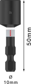 Seškanta atslēga Impact Control10mm, Tiecienskrūvgriežiem, akumulatoru skrūvgriežiem PRO IMPACT GALA ATSLĒGA, 2608522352, BOSCH (2608522352)