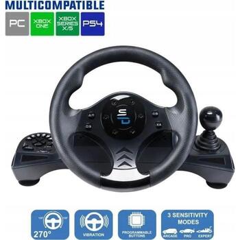 Subsonic Игровое рулевое колесо GS 750 Pro SA5156-NG, 270°, 6 кнопок, USB, 10 ч, совместимо с PS4, Xbox, PC (SA5156-NG)