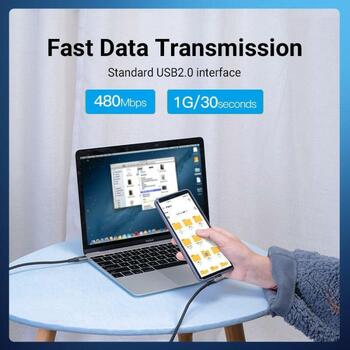 Vention CABLE USB-C TO USB-C R.ANGLE TAKHF, 1м, 5A, 480Mbps, 90° дизайн, нейлоновая оплетка (TAKHF)