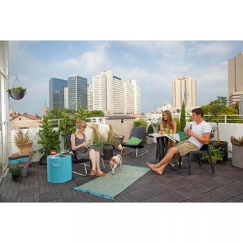 Keter Rio Patio Set 29197637939, 2 кресла и стол, 77.5x54x79cm, 38x38x36.5cm, 14.4kg, устойчив к УФ (29197637939)