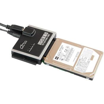 Media-Tech SATA/IDE USB адаптер MT5100, USB 3.0, 3 устройства, черный, SATA 22pin, PATA 44pin, PATA 40pin, USB Type B (MT5100)