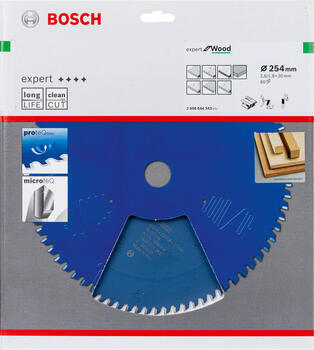 Kreisszāģa asmens kokam, 254 mm, 80 zobi, 2608644343, BOSCH (2608644343)