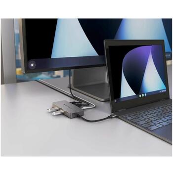 Hyper док-станция HDMB2, 1x HDMI, 1x RJ-45, 1GbE, USB-C, серебристый, совместимо с Chromebook (HDMB2)