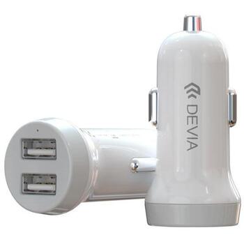 Devia Smart серии автомобильное зарядное устройство Lightning, 120EA2310001, 5В, 3.1А, 2xUSB, белый (120EA2310001)
