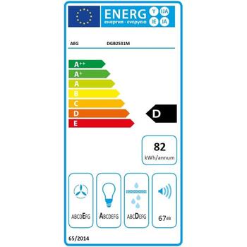 AEG DGB2531M встраиваемая вытяжка, 52см, 440/195 м³/ч, 67/51 дБ, LED, 2 лампы, механический переключатель (DGB2531M)