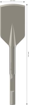 Asfalta kalts, 500x125 1 1/8 turētājs, Smalcinātājiem PRO HEX 28 ASFALTA KALTS, 1618601011, BOSCH (1618601011)