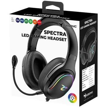 Subsonic Наушники SA5684, 1.5m + 2m, RGB LED подсветка, совместимы с PS5 / Xbox / Switch / PC (SA5684)