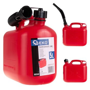 Plastmasas degvielas kanna 5L, elastīgs snīpis, G03240, GEKO (G03240)
