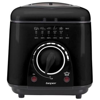 Beper P101FRI100, компактная фритюрница, 950 Вт, 1 л, АБС, антипригарное покрытие, термостат до 190°C (P101FRI100)