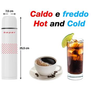 Beper Термос BI.504, 500ml, нержавеющая сталь, красная точка, кружка (BI.504)
