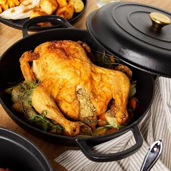Russell Hobbs čuguna katls RH02525BEU7, 2.8l, 30cm, indukcijas plītīm, vāks iekļauts (RH02525BEU7)