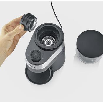 Severin Кофемолка KM 3880, 140W, 240g, 130g контейнер, 30 уровней помола, автоматическое отключение, черный, нержавеющая сталь (KM 3880)