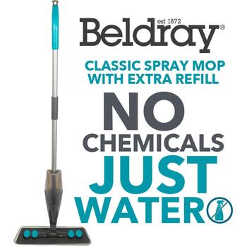 Beldray Набор для уборки LA029401FEU7, 123см, серый, серебристый, синий, пластик, с распылителем, телескопическая ручка (LA029401FEU7)