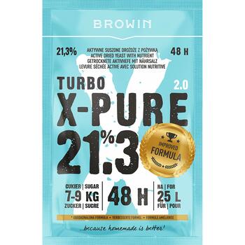 Browin Turbo X-Pure дрожжи 403103, 21.3%, 48ч, 25л, 0.135кг, для сахарных, фруктовых и зерновых браг (403103)