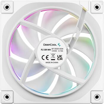 Deepcool Ventilators FL12R WH 3 IN 1 R-FL12R-WHAPN3-G, 120 mm, 55 cfm, 500-2150 RPM, 33.9 dB, PWM atbalsts, RGB LED (R-FL12R-WHAPN3-G)