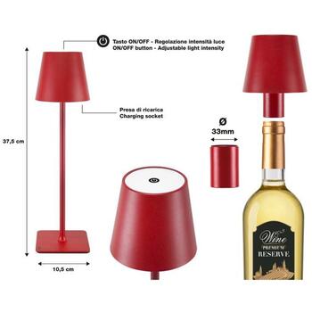 Beper P201UTP114 galda lampa, 5V, 1.5W, 110lm, 3000-6000K, IP44, LED, skārienslēdzis, USB, sarkana (P201UTP114)