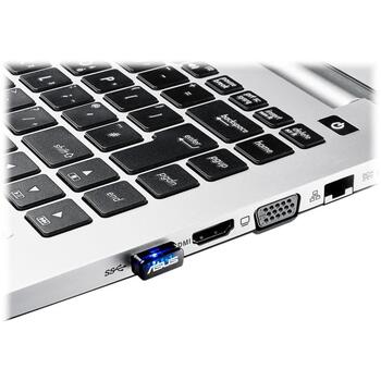 Asus USB беспроводной адаптер USB-N10 NANO B1, 802.11n, 150 Mbps, 2.4 GHz, USB 2.0, черный (USB-N10NANOB1)