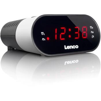 Lenco CR-07 White радиобудильник, FM-радио, 10 станций, 0.30 Вт, LED-дисплей, двойной будильник, таймер, дремота (CR-07 White)